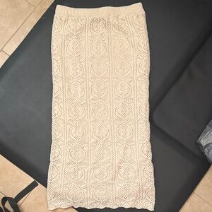 Cream Crochet tube top dress